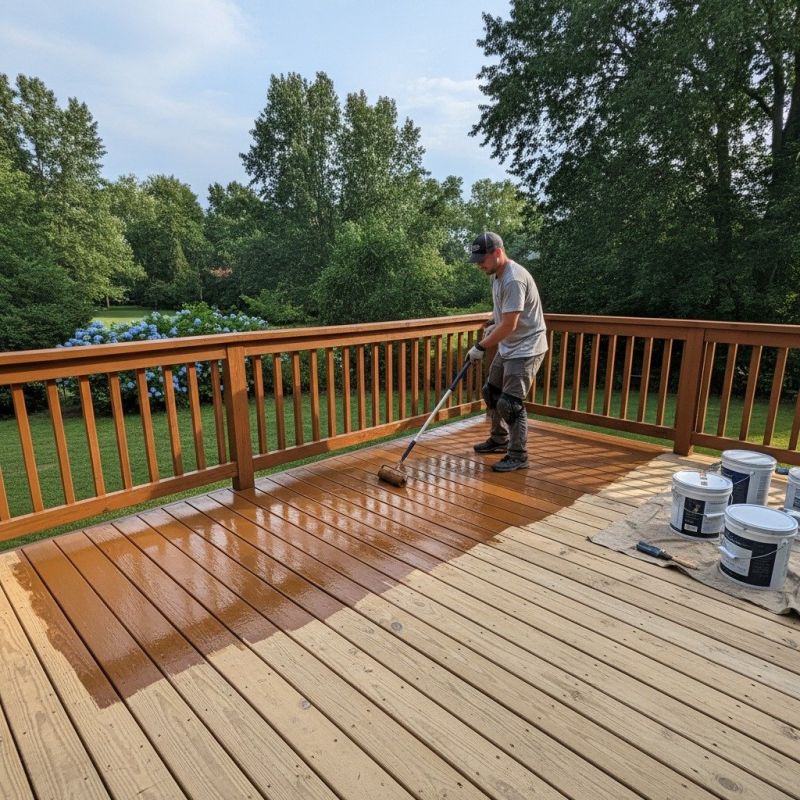 Local Deck Staining pros at work